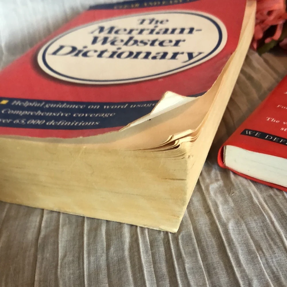 MERRIAM WEBSTER DICTIONARY & POCKET SPANISH DICTIONARY lot of 2 paperback books